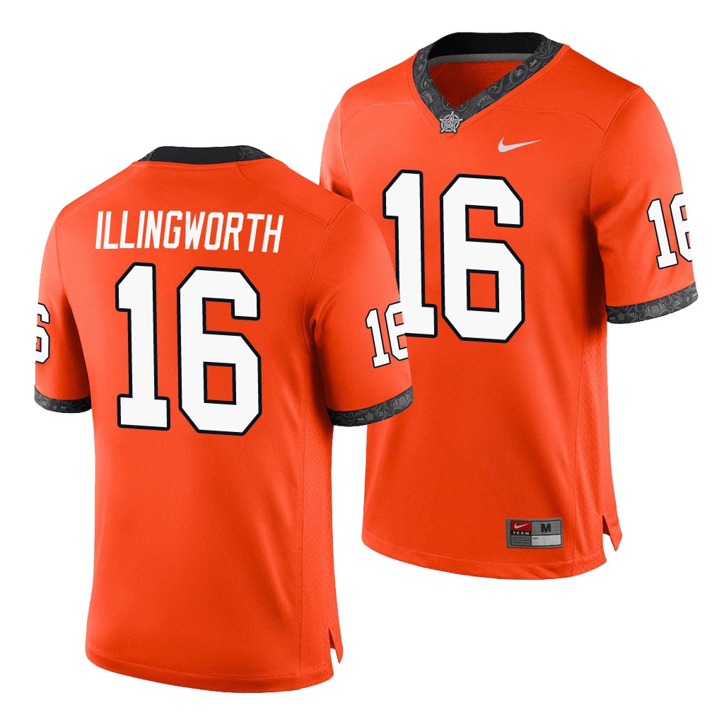 Oklahoma State Cowboys Shane Illingworth Orange College Game Jersey 8MXYSGXV