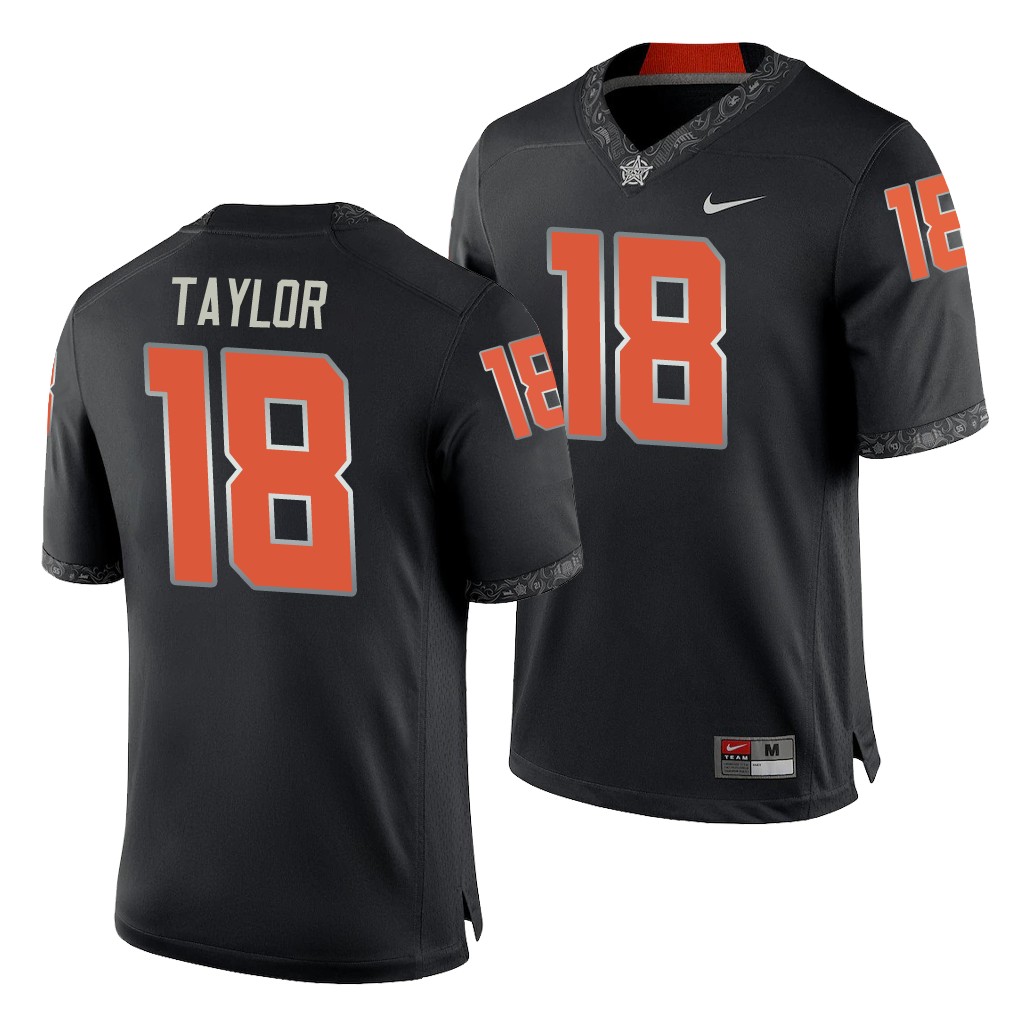 Oklahoma State Cowboys Shaun Taylor Black College Game Jersey KM8CLGXV