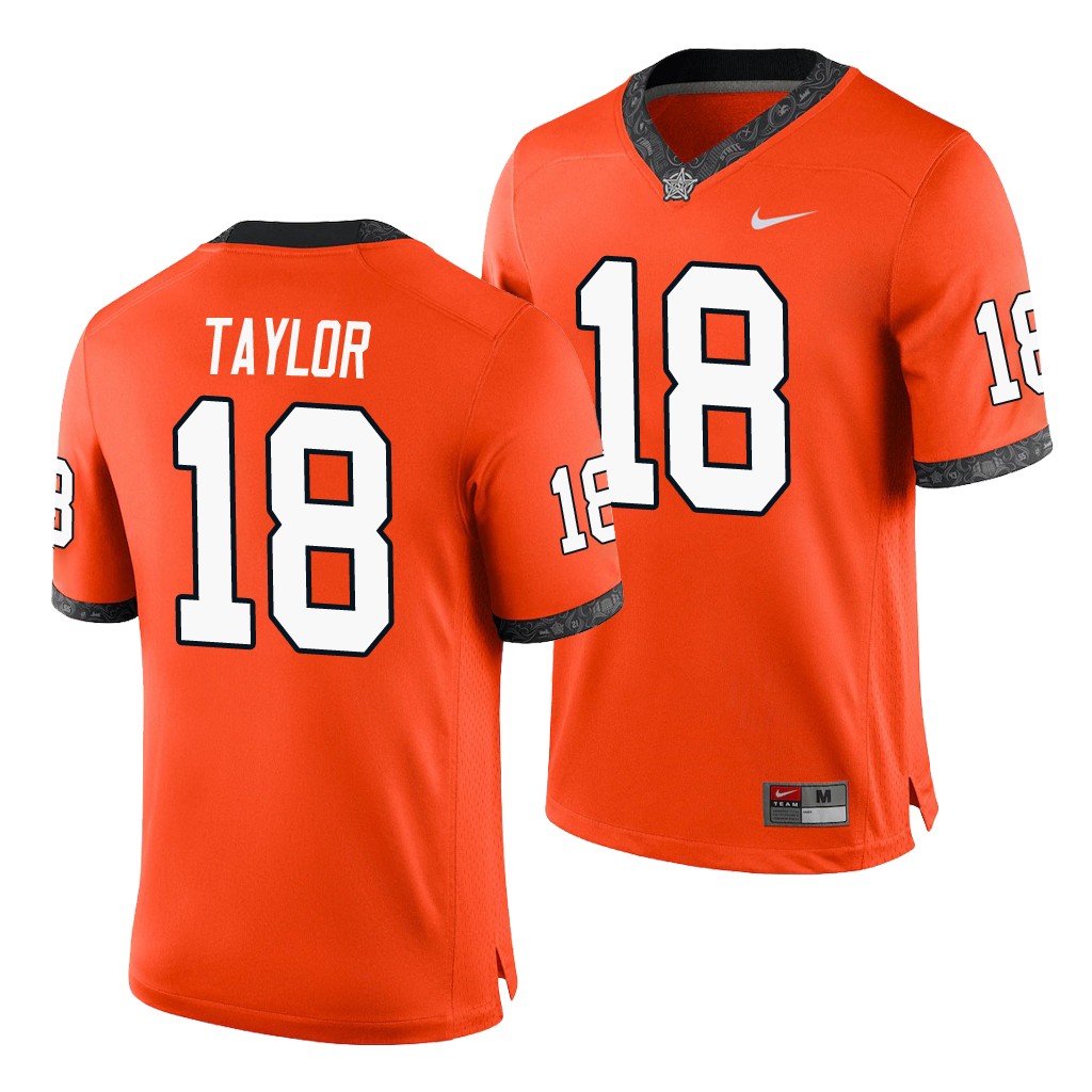 Oklahoma State Cowboys Shaun Taylor Orange College Game Jersey MJECNGXV