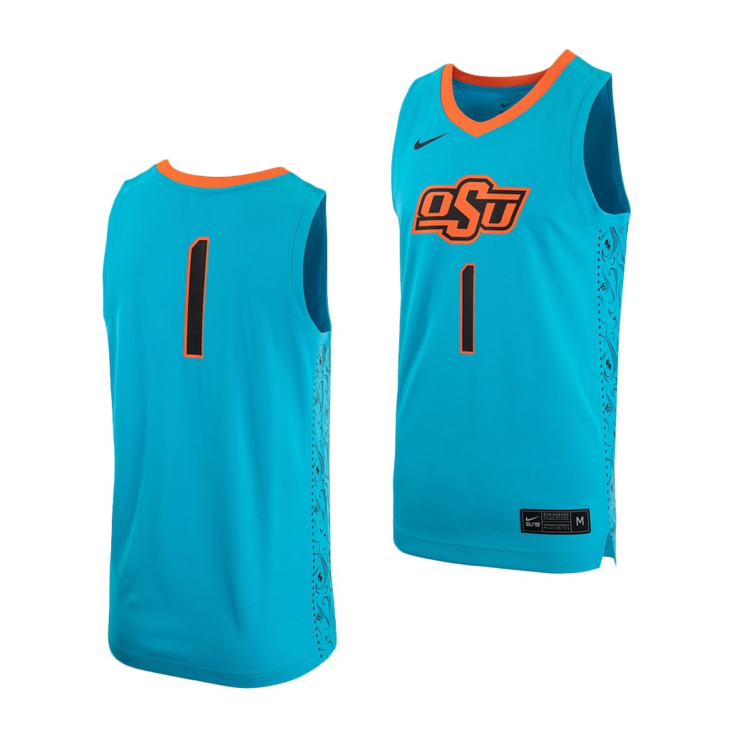 Oklahoma State Cowboys Turquoise Alternate Jersey D9KFHGXV