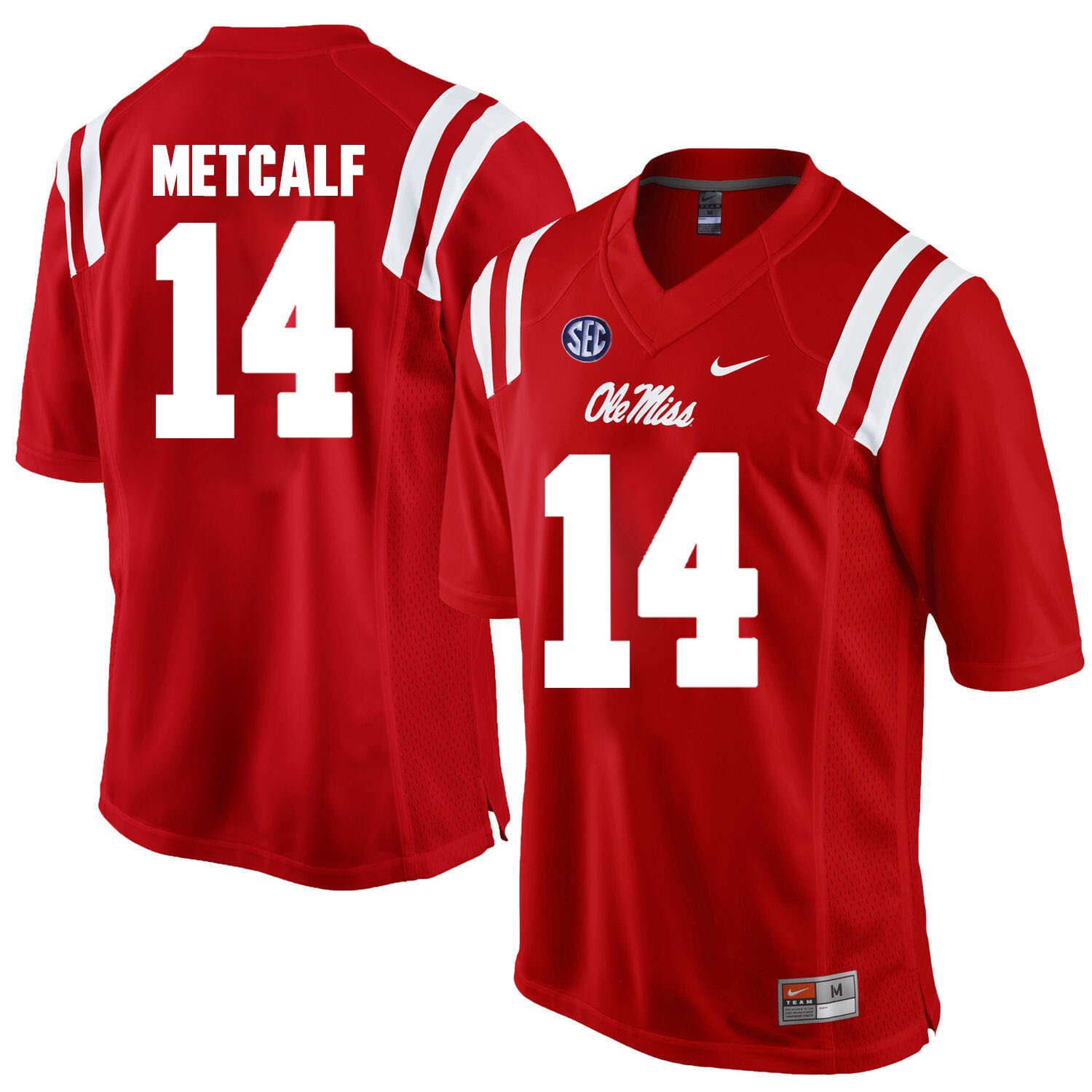 Ole Miss Rebels #14 D.K. Metcalf College Football Jersey Red YWN8NGXV