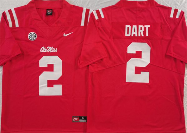 Ole Miss Rebels #2 Jaxson Dart Jersey Red F.U.S.E. Limited Football Game LPZBXGXV