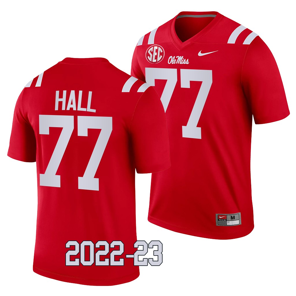 Ole Miss Rebels #77 Hamilton Hall 2022-23 College Red Legend Jersey L0V4RGXV