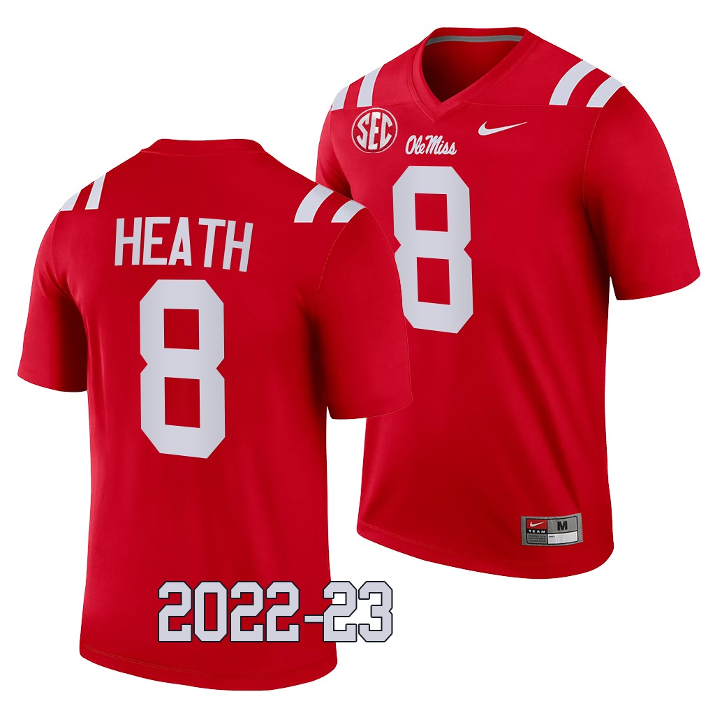 Ole Miss Rebels #8 Malik Heath 2022-23 College Red Legend Jersey W76FZGXV