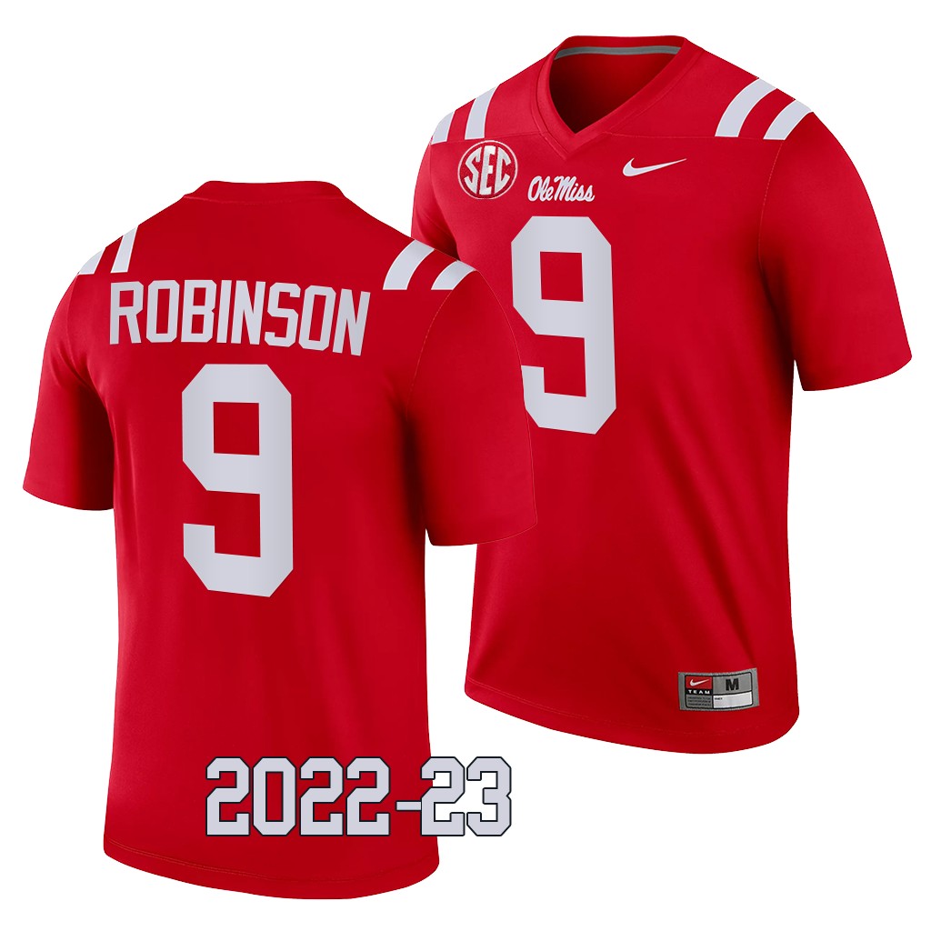 Ole Miss Rebels #9 Jaylon Robinson 2022-23 College Red Legend Jersey XXKSGGXV