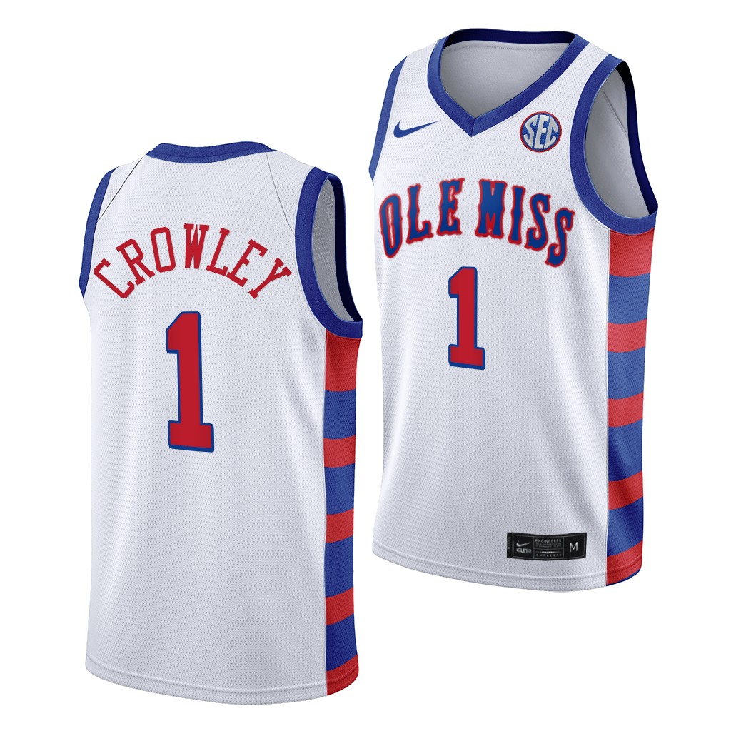 Ole Miss Rebels Austin Crowley White 20th Anniversary Throwback Jersey 5WGV3GXV