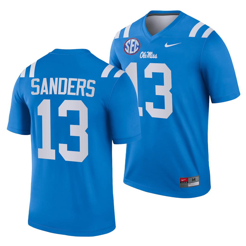 Ole Miss Rebels Braylon Sanders 13 Blue -22 College Legend Jersey Men BHLCHGXV
