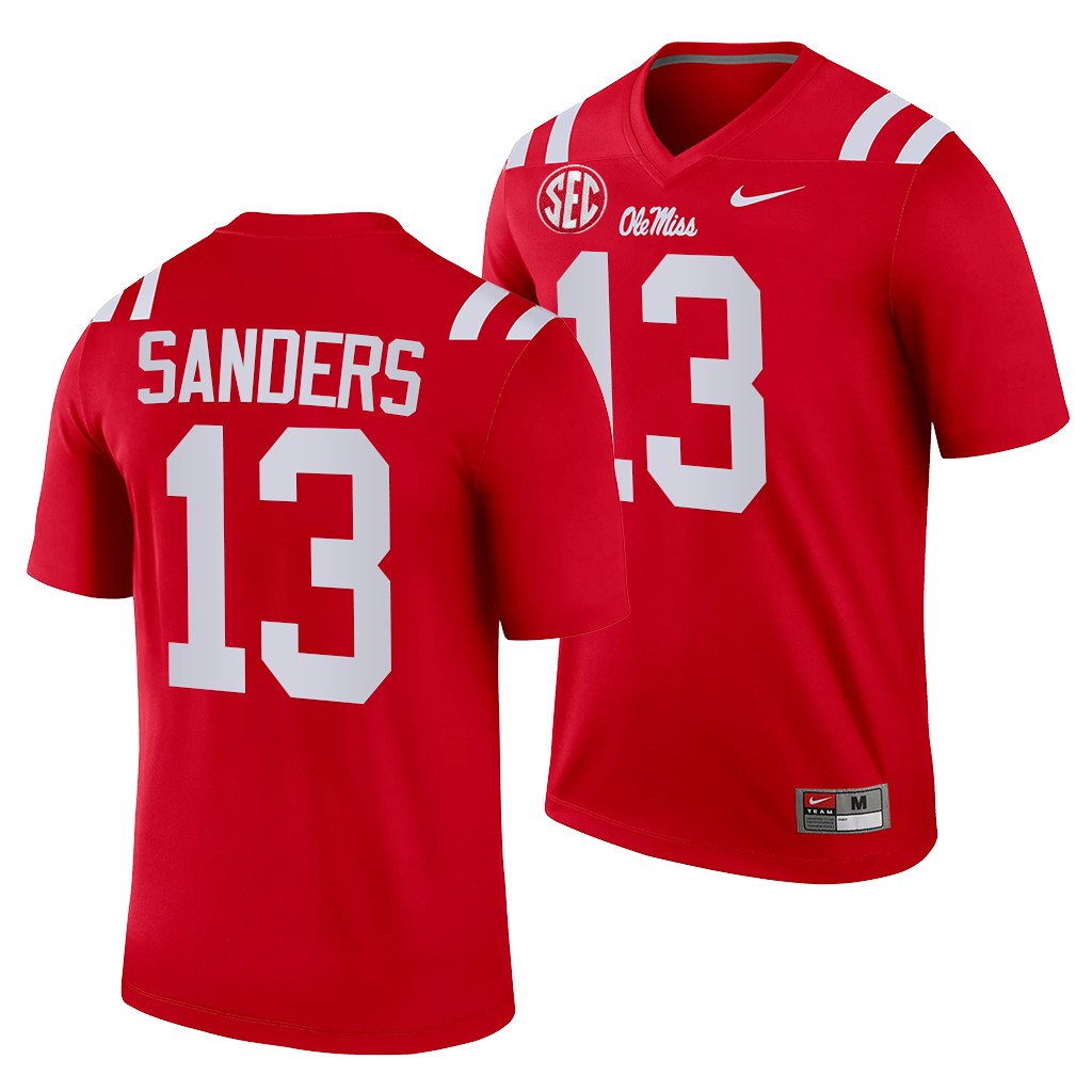 Ole Miss Rebels Braylon Sanders 13 Red -22 College Legend Jersey Men NREPHGXV