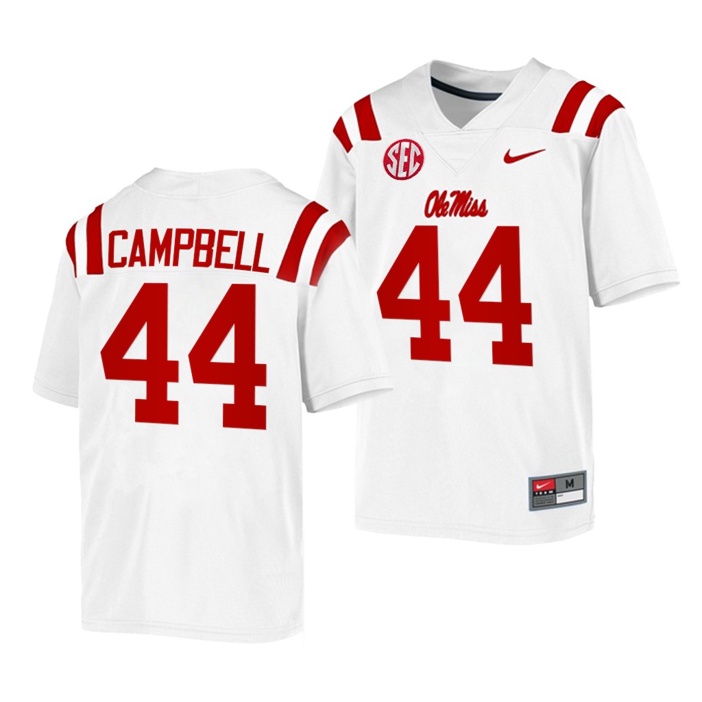 Ole Miss Rebels Chance Campbell 44 White -22 College Game Jersey Men JAWKQGXV