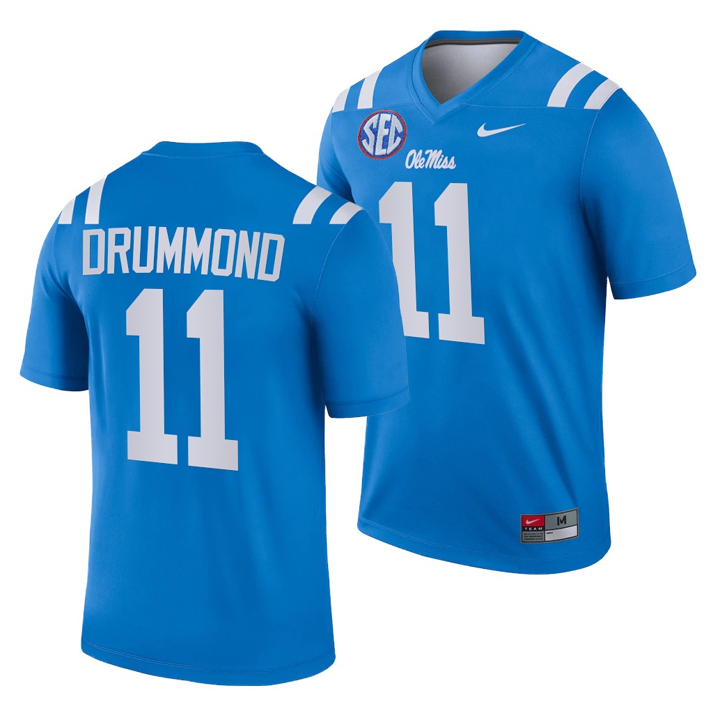 Ole Miss Rebels Dontario Drummond 11 Blue -22 College Legend Jersey Men NFB2TGXV