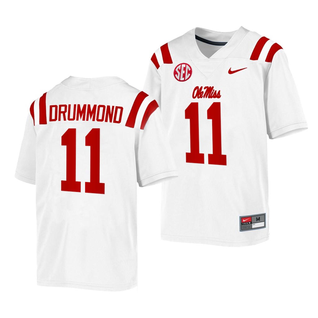 Ole Miss Rebels Dontario Drummond 11 White -22 College Game Jersey Men TG0MCGXV
