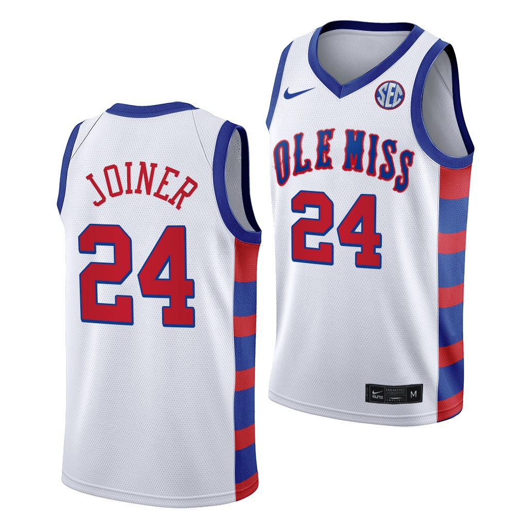 Ole Miss Rebels Jarkel Joiner White 20th Anniversary Throwback Jersey KH1FLGXV