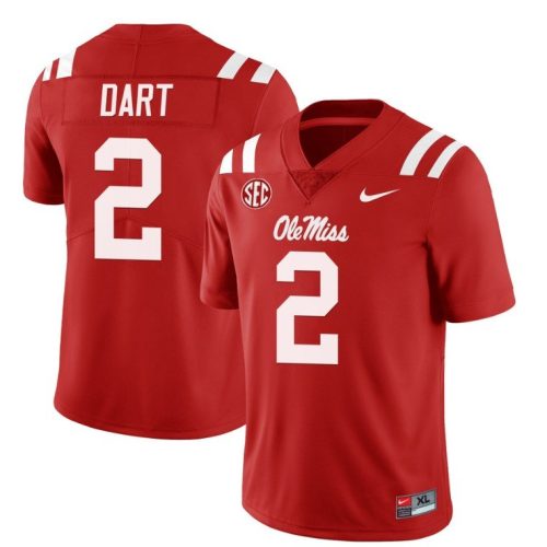Ole Miss Rebels Jaxson Dart Jersey #2 College Football All Stitched Red RZQA7GXV