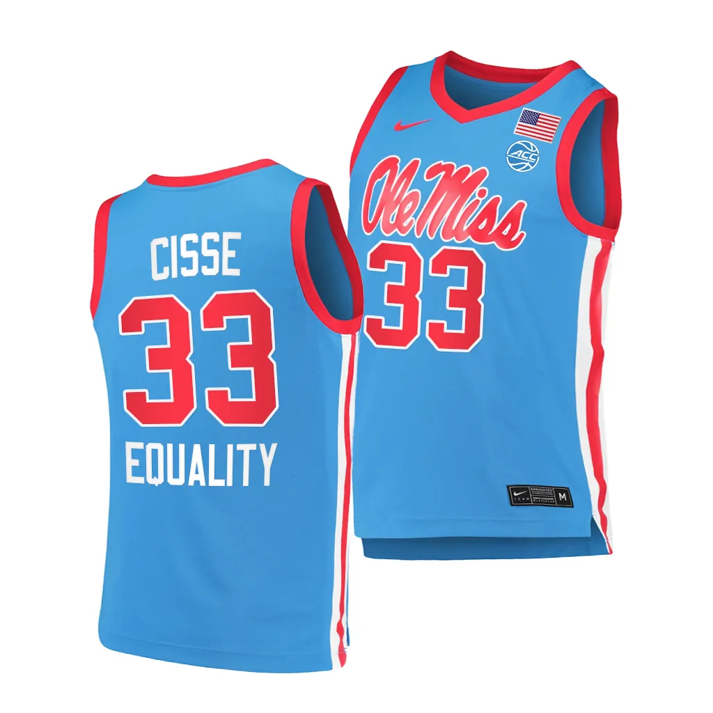 Ole Miss Rebels Moussa Cisse College uniform Blue #33 Jersey KTZHLGXV