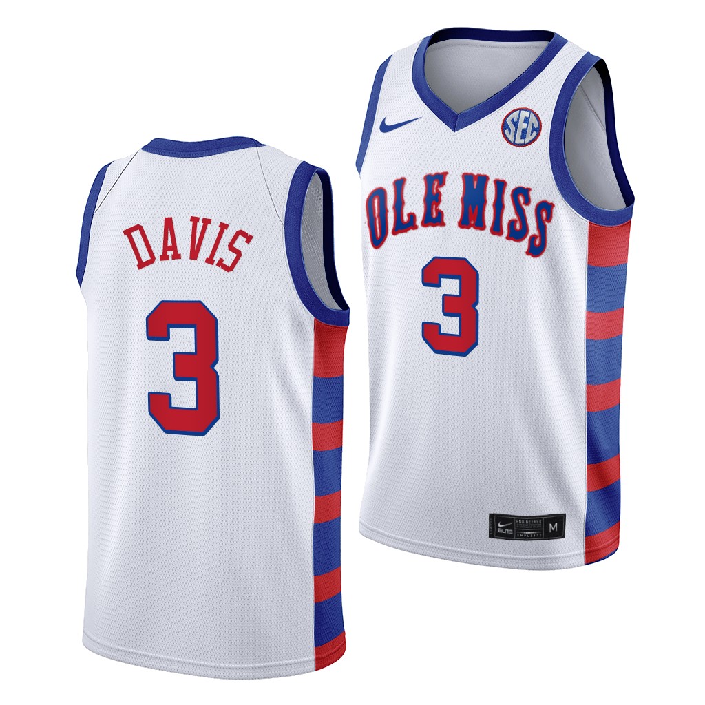 Ole Miss Rebels Terence Davis White 20th Anniversary Throwback Jersey 8O8CQGXV
