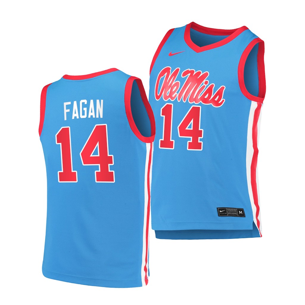 Ole Miss Rebels Tye Fagan Blue Class Jersey TPAOBGXV