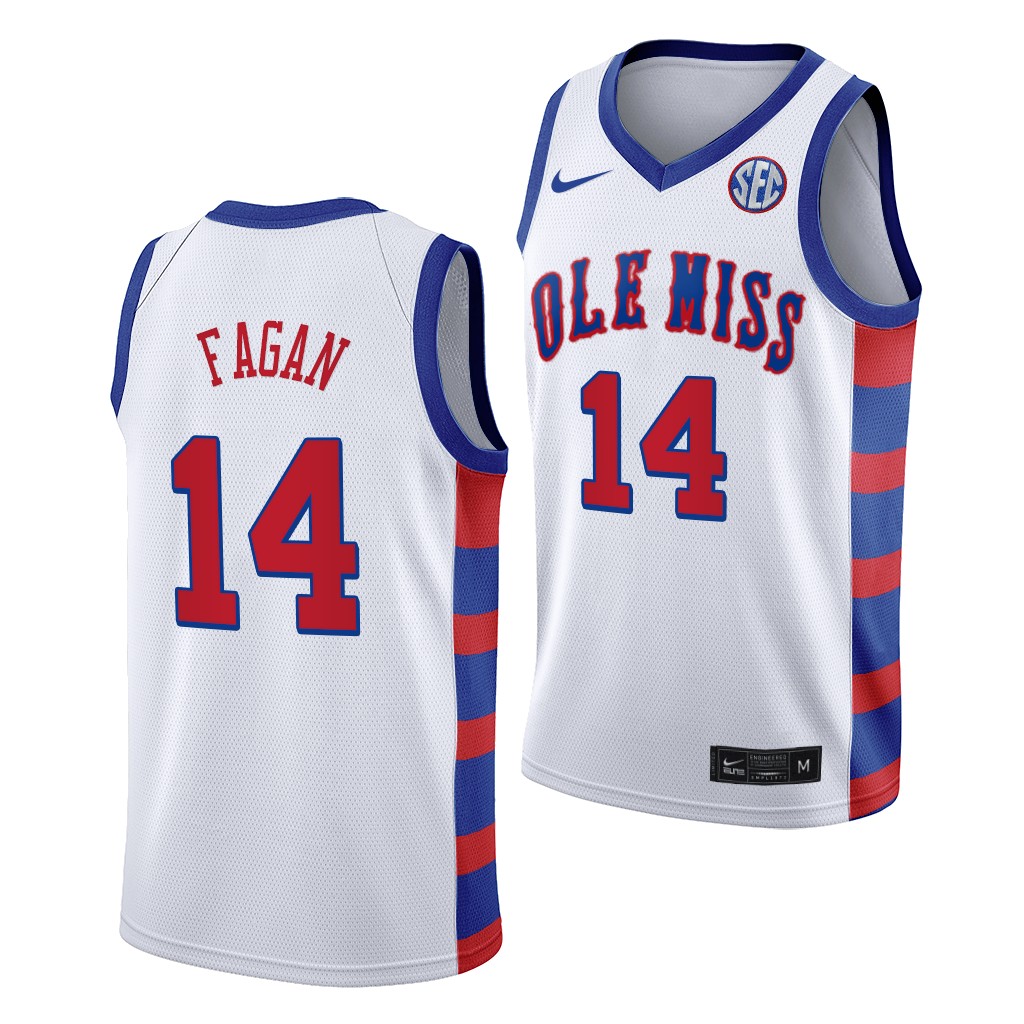 Ole Miss Rebels Tye Fagan White Throwback Class Jersey 3ERHMGXV