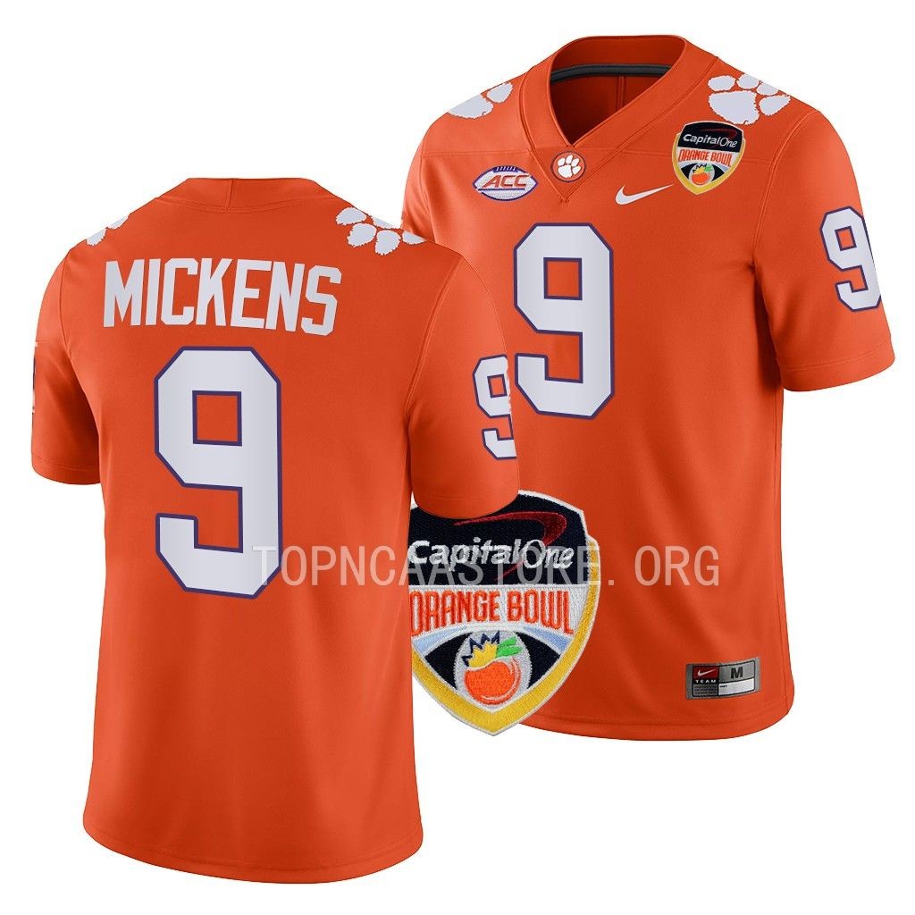 Orange Bowl R.J. Mickens Clemson Tigers #9 Orange College Jersey HWFCFGXV