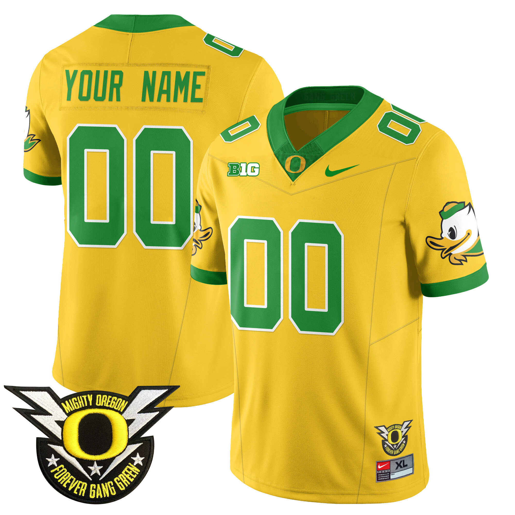 Oregon Forever Gang Green Custom Jersey V2 - All Stitched #2 UFTUTGXV