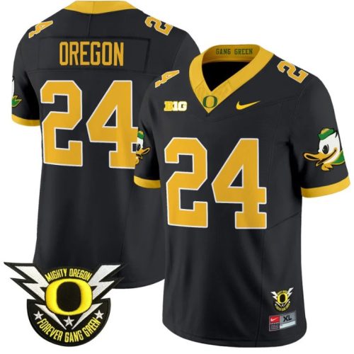 Oregon Jersey #24 Oregon Duck Forever Gang Green Football Black XGQP5GXV