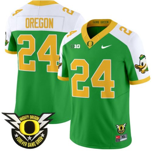 Oregon Jersey #24 Oregon Duck Forever Gang Green Football Green Alternate 3QXIUGXV
