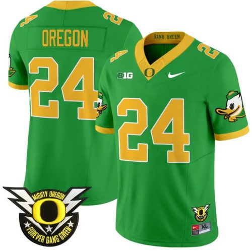 Oregon Jersey #24 Oregon Duck Forever Gang Green Football Green JUDGSGXV