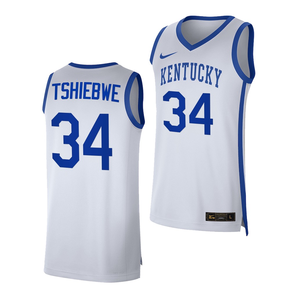 Oscar Tshiebwe #34 Kentucky Wildcats College Jersey 2022-23 White LRDM3GXV