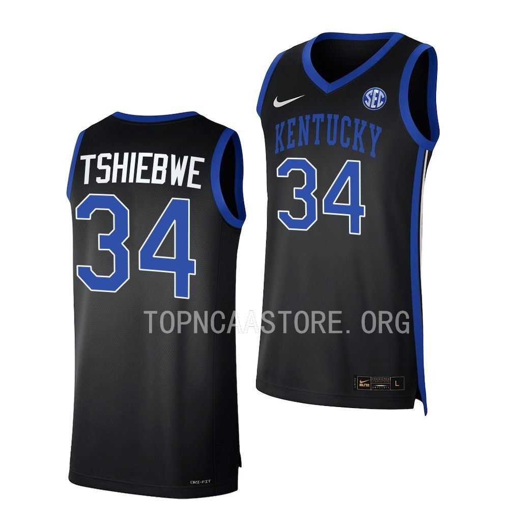Oscar Tshiebwe Kentucky Wildcats #34 Black College Jersey 2022-23 MHQKBGXV