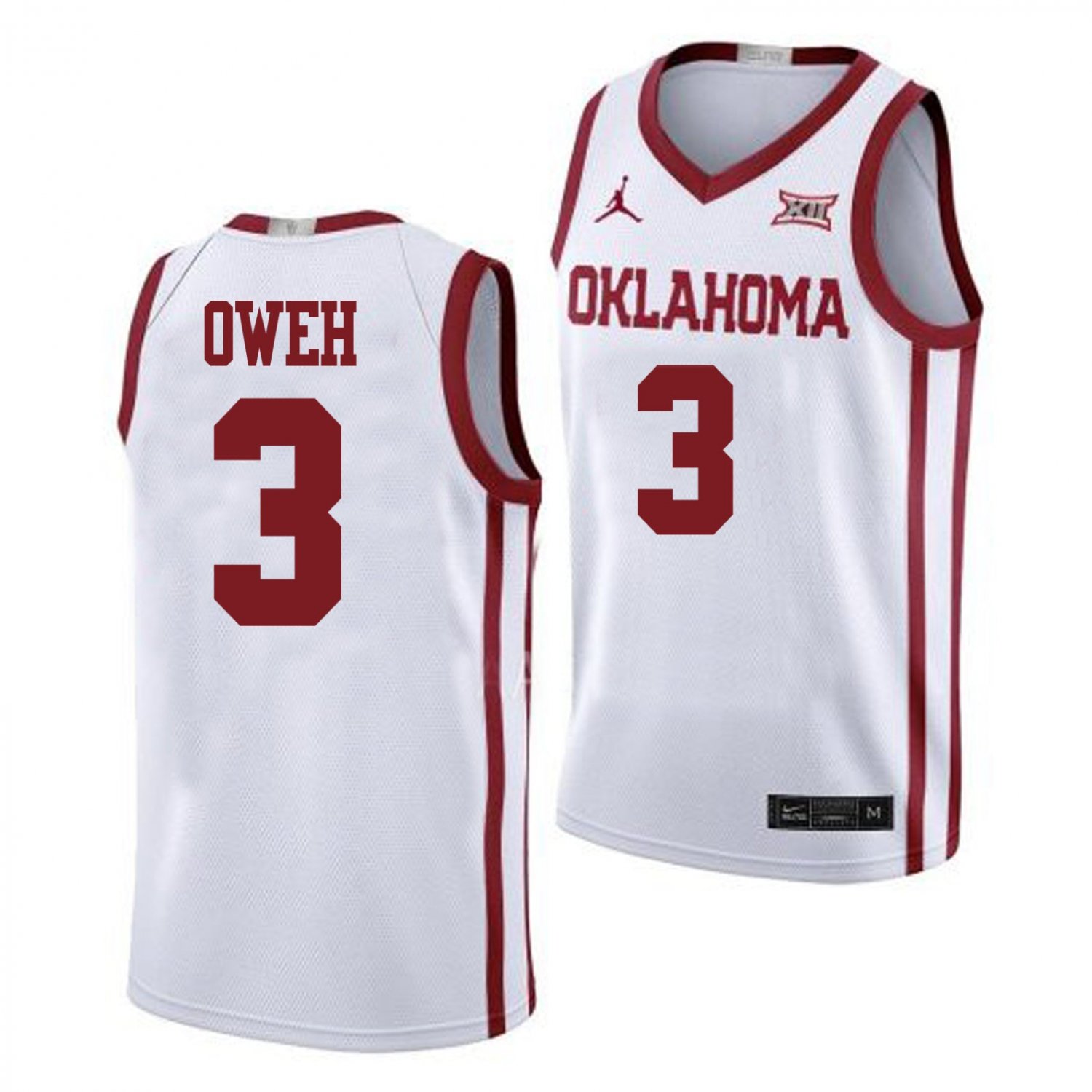 Otega Oweh Jersey #3 Oklahoma Sooners College Basketball White EGIFSGXV