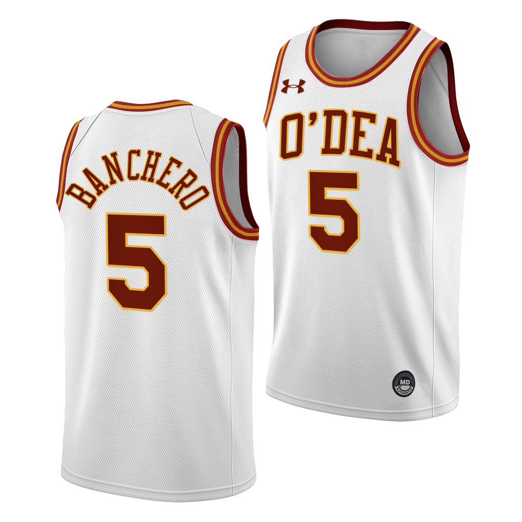 Paolo Banchero #5 Duke Blue Devils O'Dea High school Draft top prospect White Jersey ERYIIGXV
