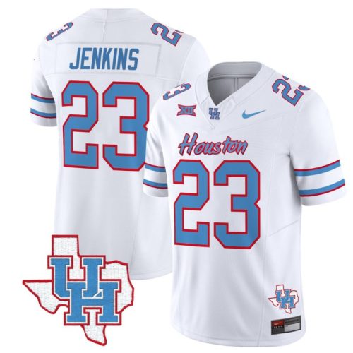 Parker Jenkins Jersey #23 Houston Cougars Oilers Inspired Vapor College Football White TDZQCGXV