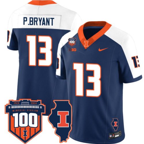Pat Bryant Jersey #13 Illinois Fighting Vapor Limited College Football Stitched Navy Alternate BXR9GGXV