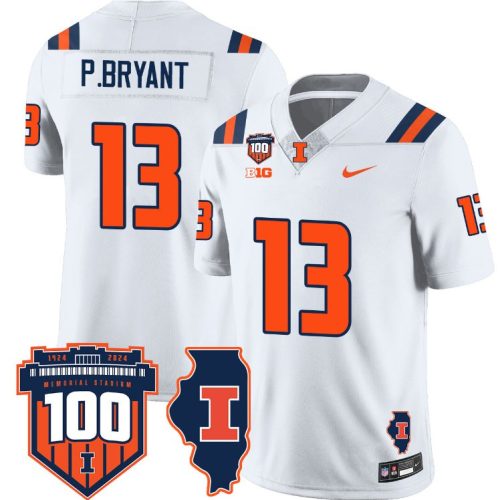Pat Bryant Jersey #13 Illinois Fighting Vapor Limited College Football Stitched White AVBKRGXV