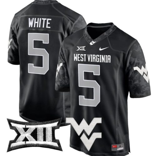 Pat White Jersey #5 West Virginia Mountaineers Game Football Coal DMV2VGXV