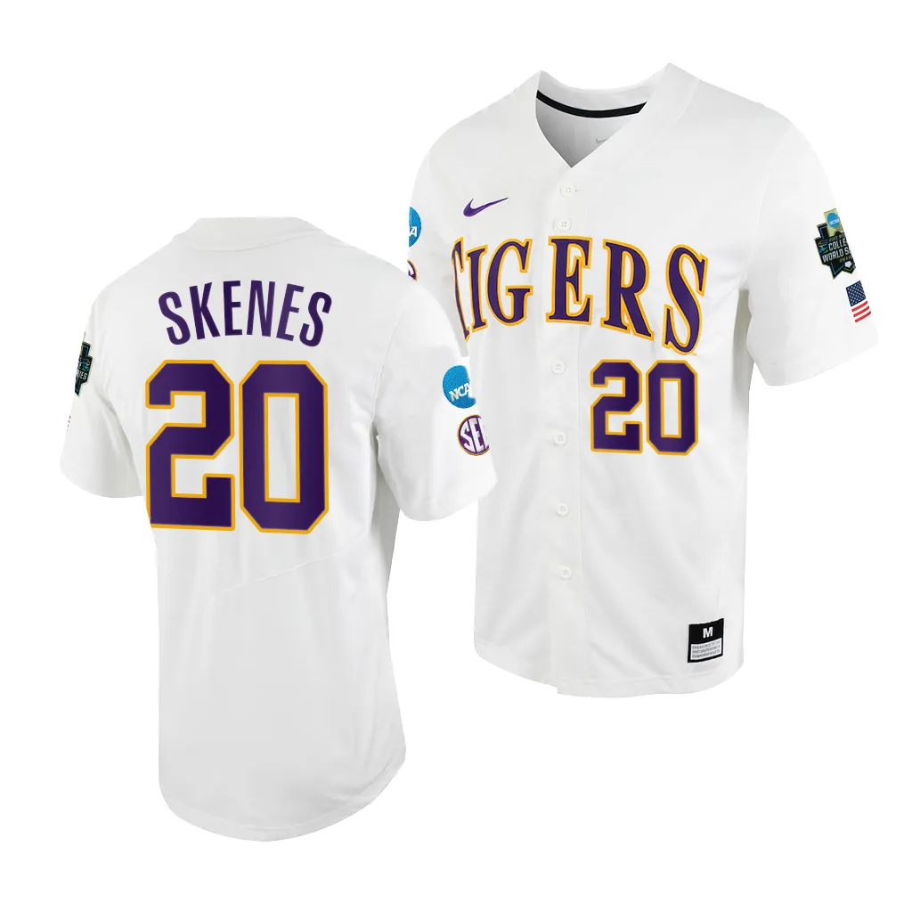 Paul Skenes LSU Tigers #20 White College World Series Jersey ZZL44GXV