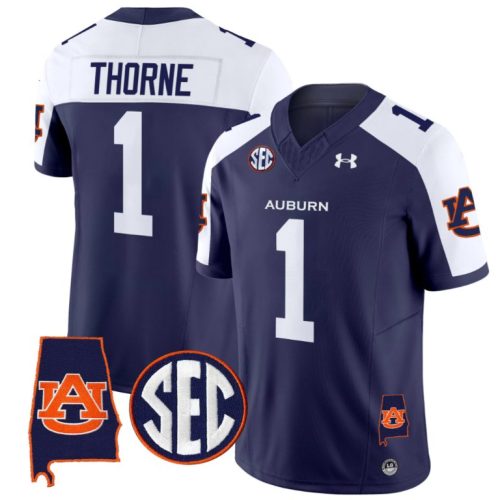 Payton Thorne Jersey #1 Auburn Tigers SEC Patch Vapor Limited College Football Navy Alternate UB5QIGXV
