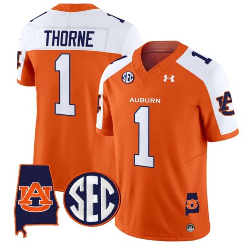Payton Thorne Jersey #1 Auburn Tigers SEC Patch Vapor Limited College Football Orange Alternate DUDHJGXV
