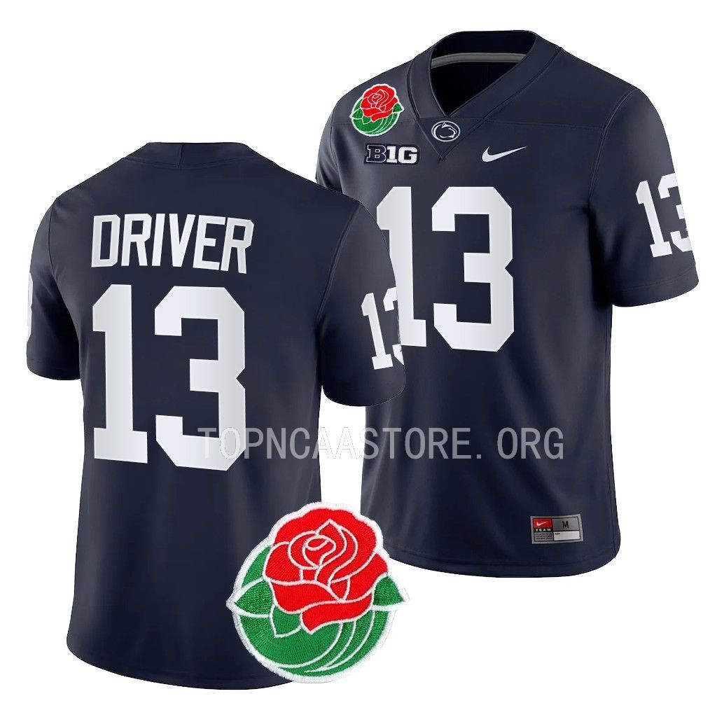 Penn State Nittany Lions #13 Cristian Driver Rose Bowl Navy College Jersey ZAYL8GXV