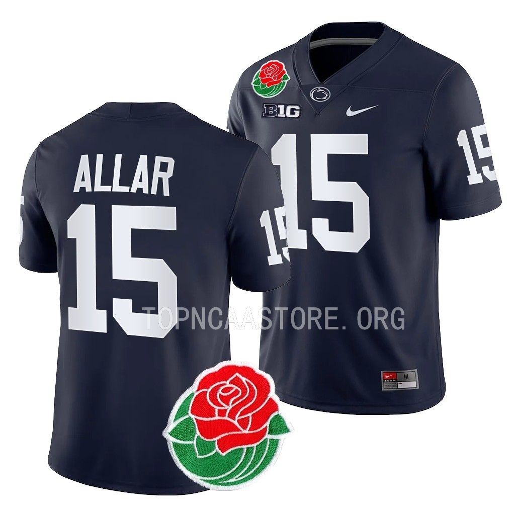 Penn State Nittany Lions #15 Drew Allar Rose Bowl Navy College Jersey IPGIQGXV