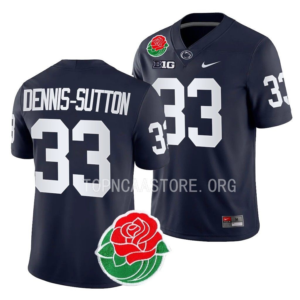Penn State Nittany Lions #33 Dani Dennis-Sutton Rose Bowl Navy College Jersey GDVIDGXV