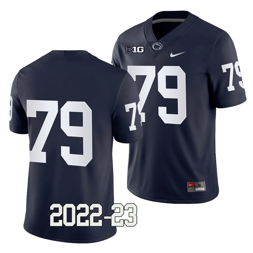 Penn State Nittany Lions Caedan Wallace Jersey 2022-23 College Navy #79 Game Shirt T2U7SGXV