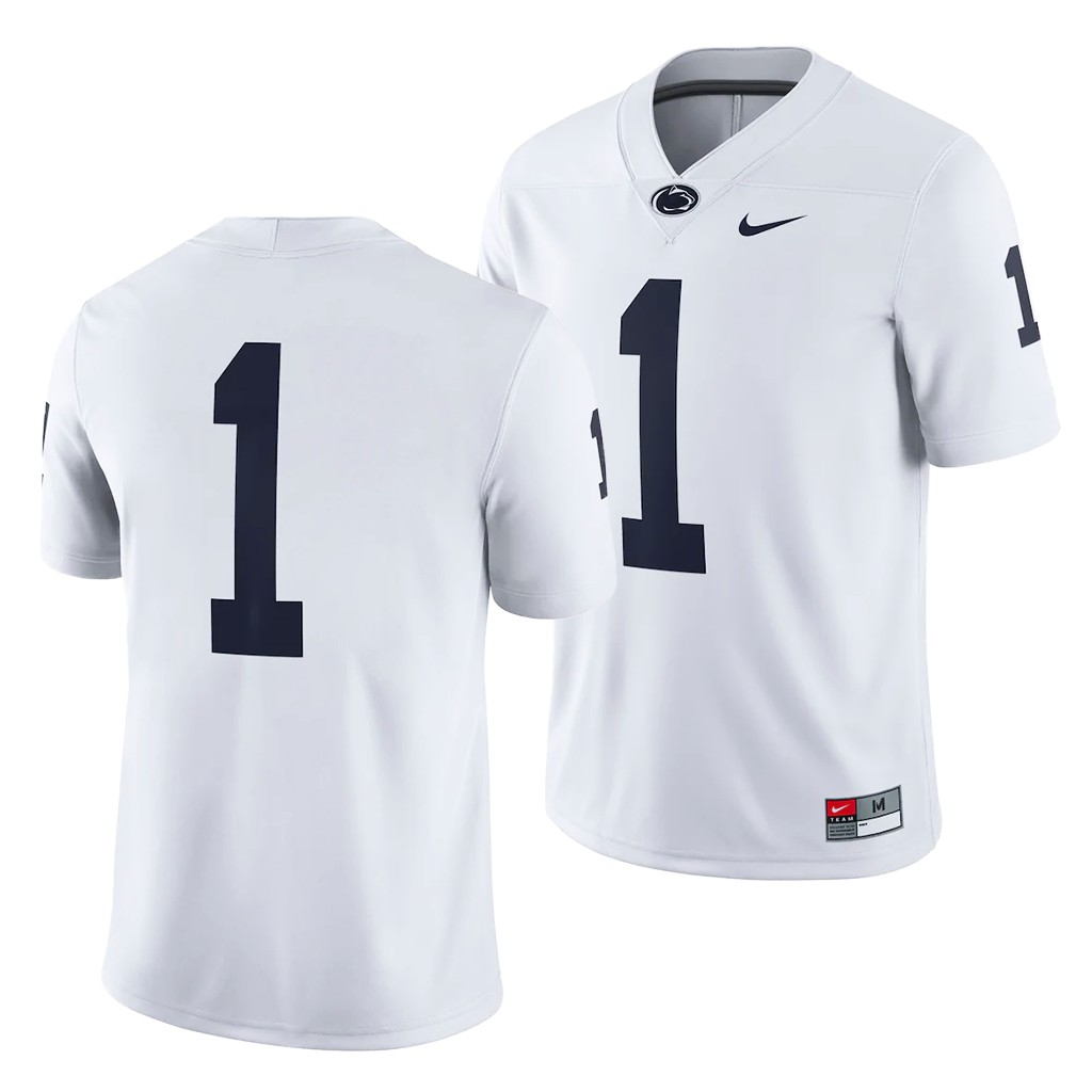 Penn State Nittany Lions Custom 1 White College Game Jersey Men ORNMVGXV