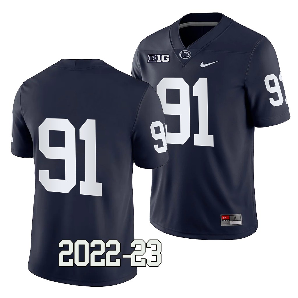 Penn State Nittany Lions Dvon Ellies Jersey 2022-23 College Navy #91 Game Shirt ONSN2GXV