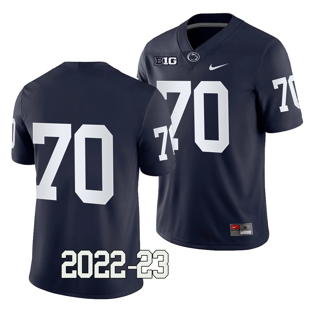 Penn State Nittany Lions Juice Scruggs Jersey 2022-23 College Navy #70 Game Shirt V1RJXGXV