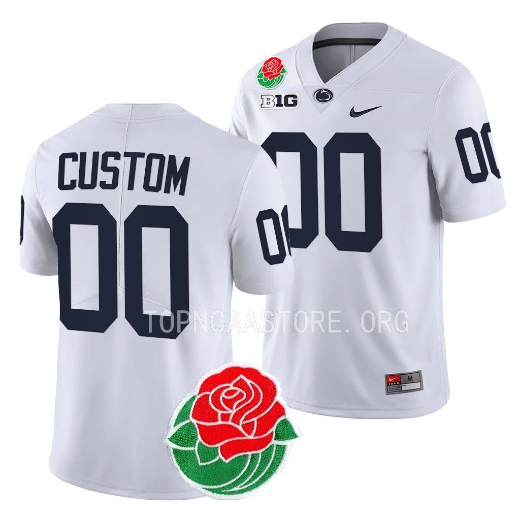 Penn State Nittany Lions Rose Bowl Custom #00 White College Jersey ROW3PGXV