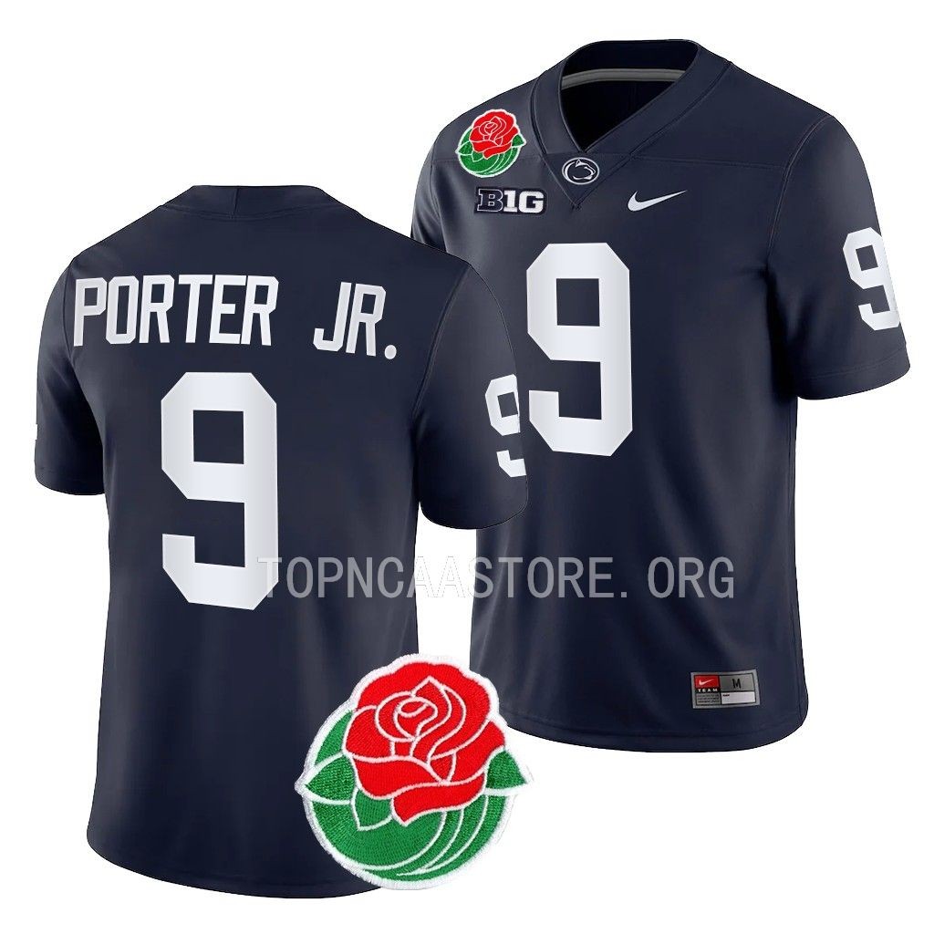 Penn State Nittany Lions Rose Bowl Joey Porter Jr. #9 Navy College Jersey 13RTVGXV