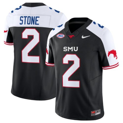 Preston Stone Jersey #2 SMU Mustangs Icy College Football Vapor Limited Black Alternate N3XXTGXV
