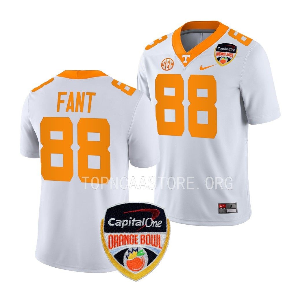 Princeton Fant Tennessee Volunteers Orange Bowl College Jersey White #88 Uniform WDLITGXV