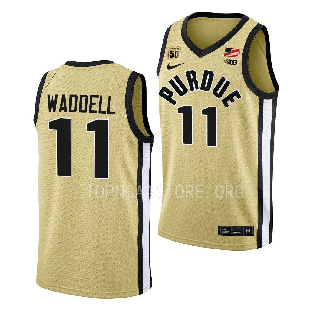 Purdue Boilermakers Brian Waddell Swanigan patch uniform Gold #11 Jersey 2022-23 9ECDJGXV