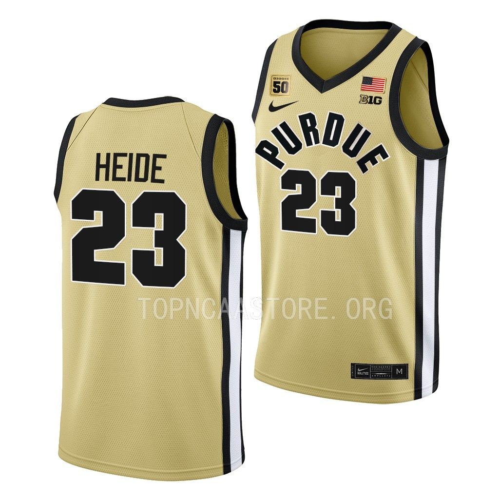 Purdue Boilermakers Cam Heide Swanigan patch uniform Gold #23 Jersey 2022-23 NKSDRGXV